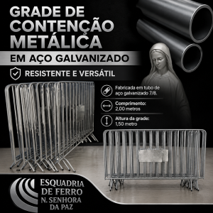 Grade de Contenção Metálica em Aço Galvanizado – Resistente e Versátil
