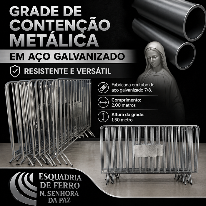 Grade de Contenção Metálica em Aço Galvanizado – Resistente e Versátil